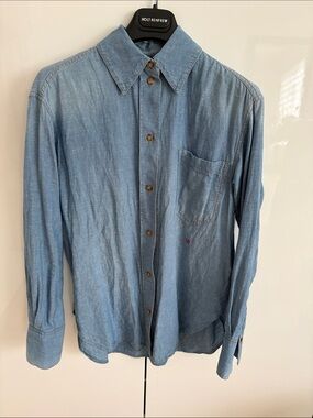 Victoria Beckham Light Blue Button-Down Chambray Shirt